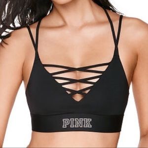 NWOT PINK Victoria’s Secret Strappy Sports Bra